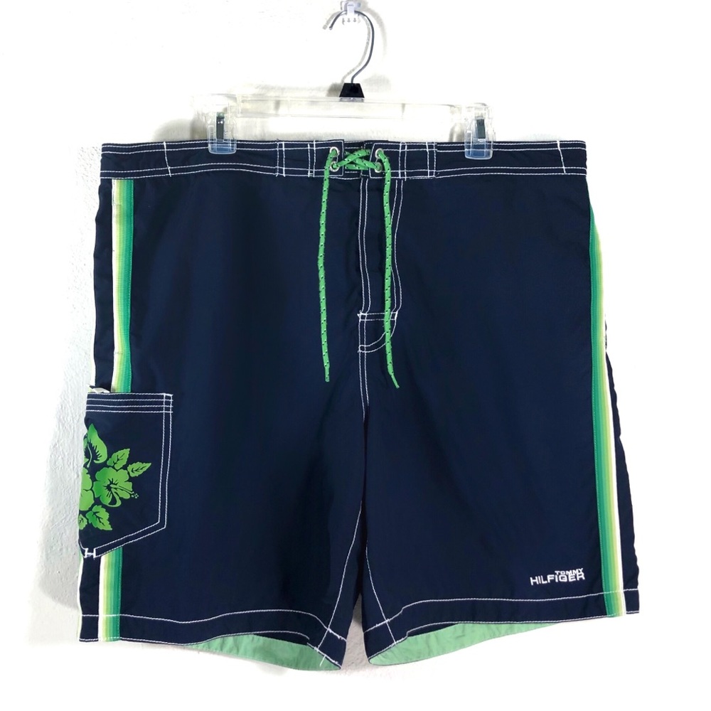 Tommy Hilfiger blue green pocket board shorts